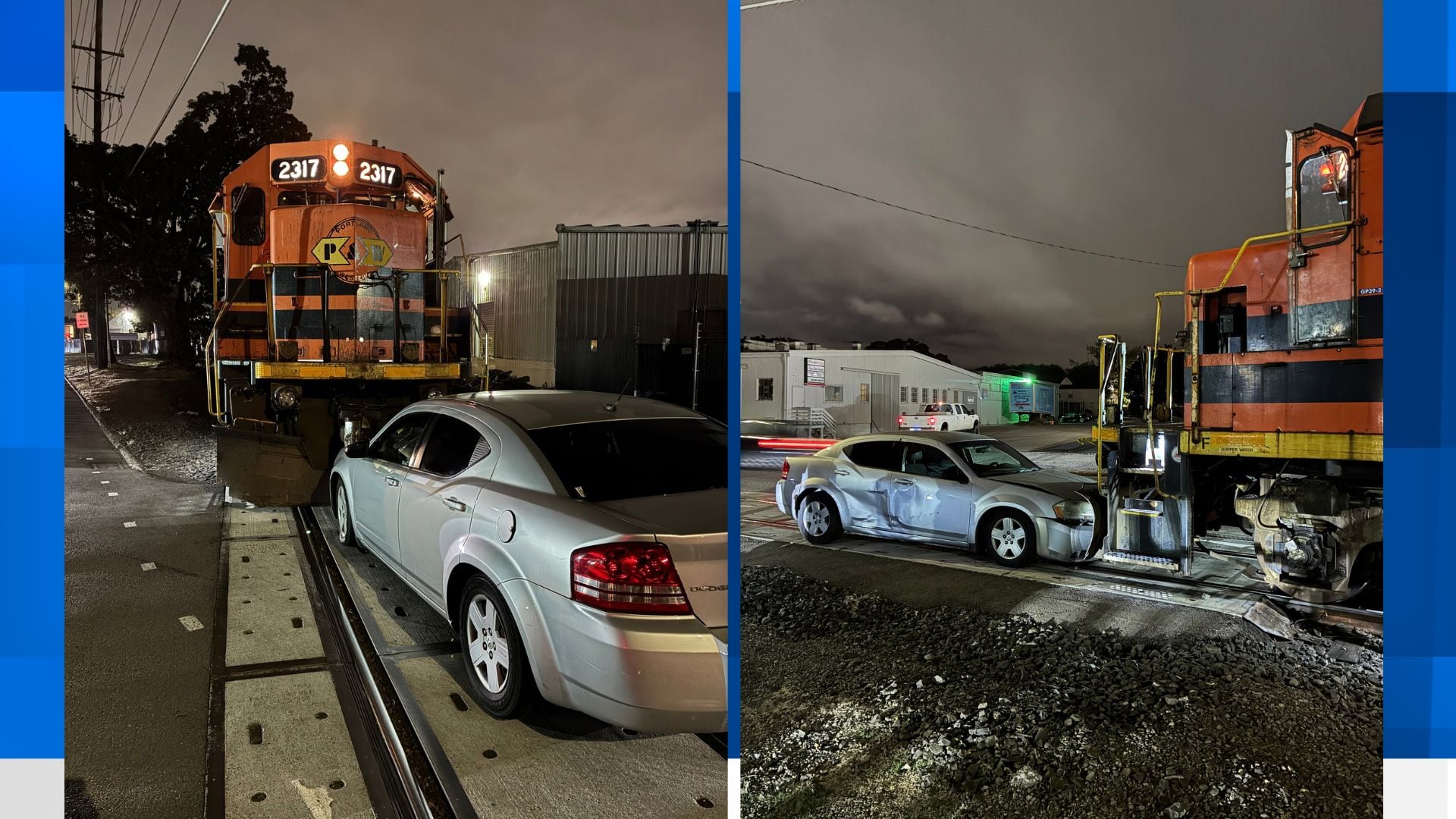 Train Collides With Car Stuck on Salem, Oregon Railway Tracks