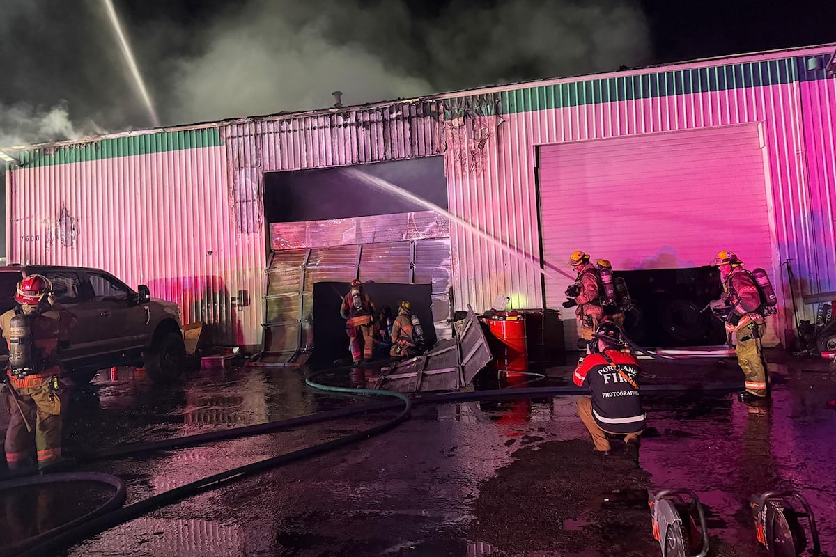 Angle Water Sensor Crews battle 2-alarm fire at northeast Portland auto shop