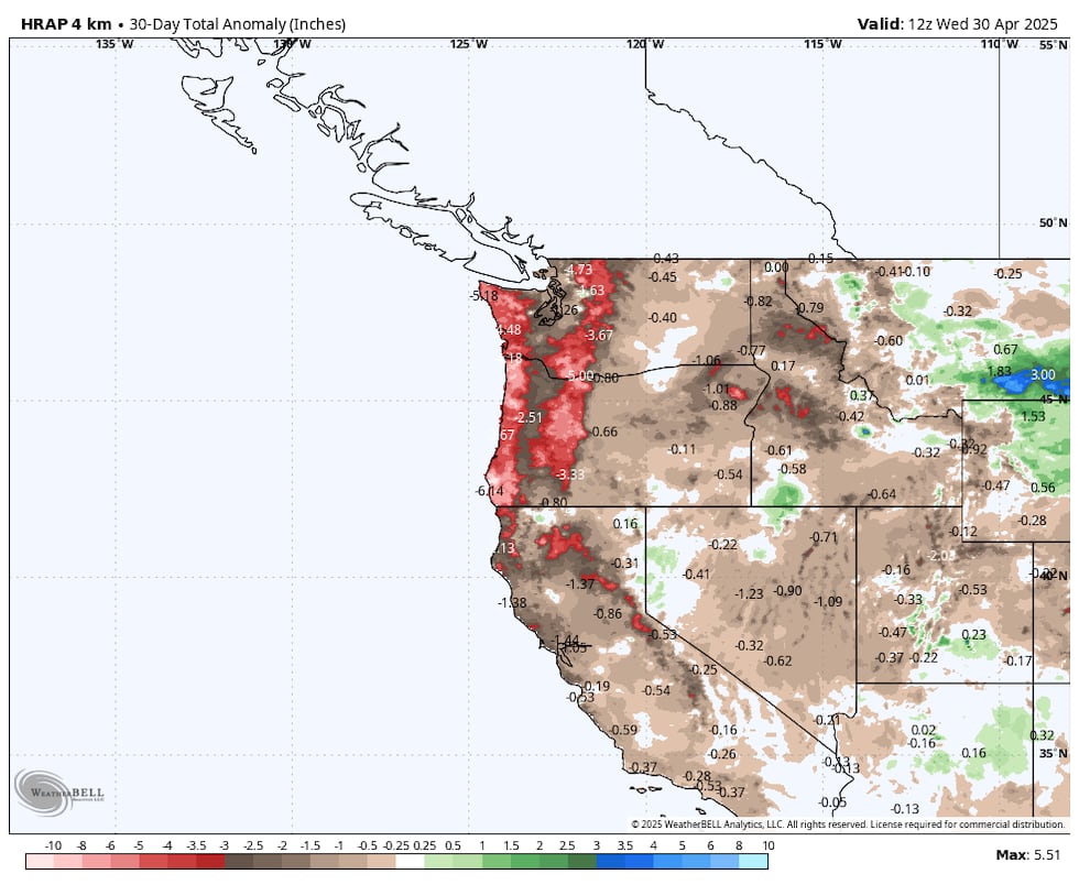 April rainfall anomaly