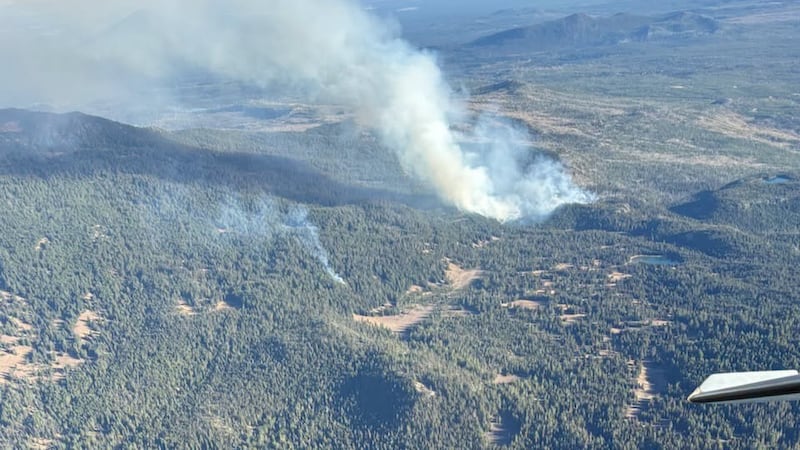 A small wildfire complex on the slopes of Three Fingered Jack in Linn County is burning about...
