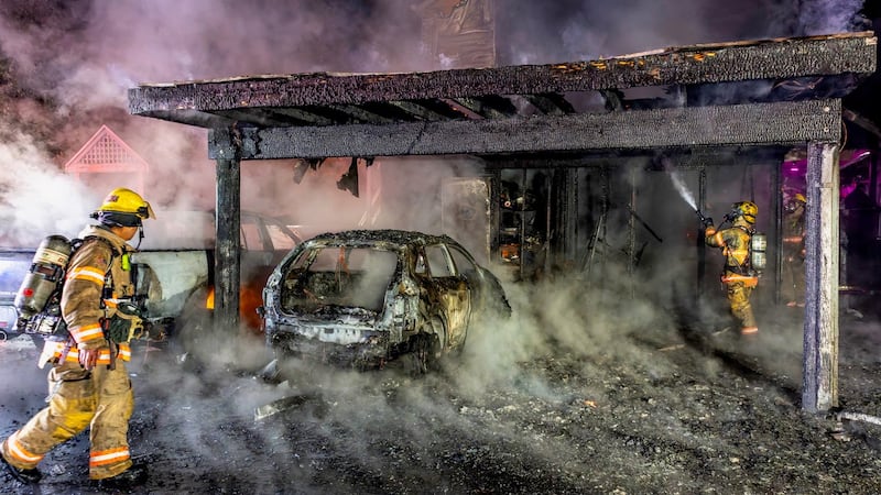 Fire at the home of Portland City Councilor Candace Avalos on the morning of Oct. 26, 2025.