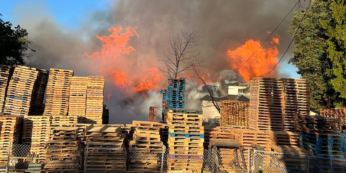 Pallet Racking Fire Picture 3-alarm fire burns pallet recycling business in NE Portland