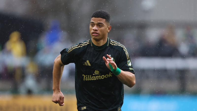 Portland Timbers forward Kevin Kelsy (19) plays during an MLS soccer game against the...