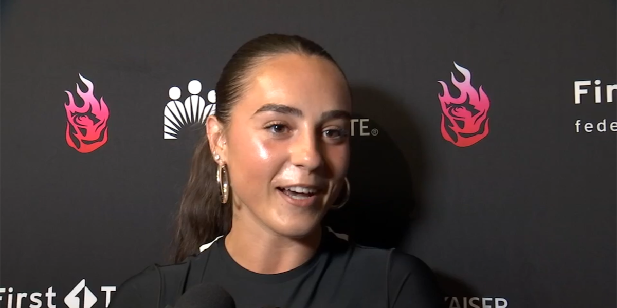 Fire guard Nika Mühl arrives in Portland