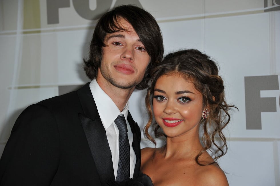 Matt Prokop, left, and Sarah Hyland attends the Fox Emmy Nominee party at Soleto on Sunday,...