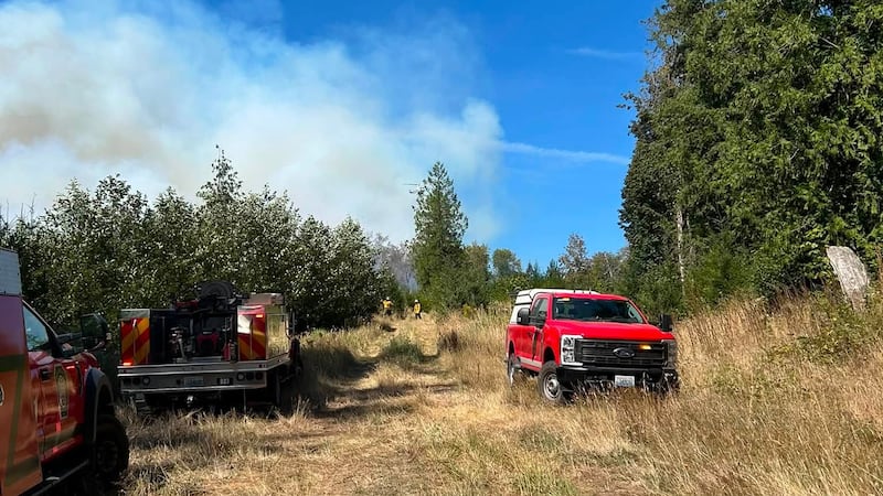 Wildfire near Hidden Meadows Drive off State Route 503 in Washington