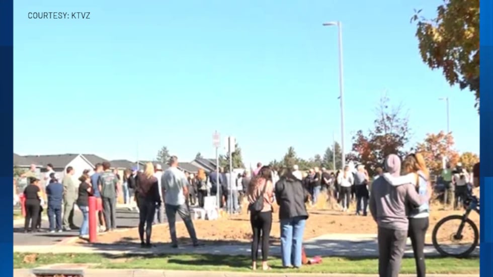 The scene outside Silver Rail Primary School on Thursday October 15, 2026 after police...