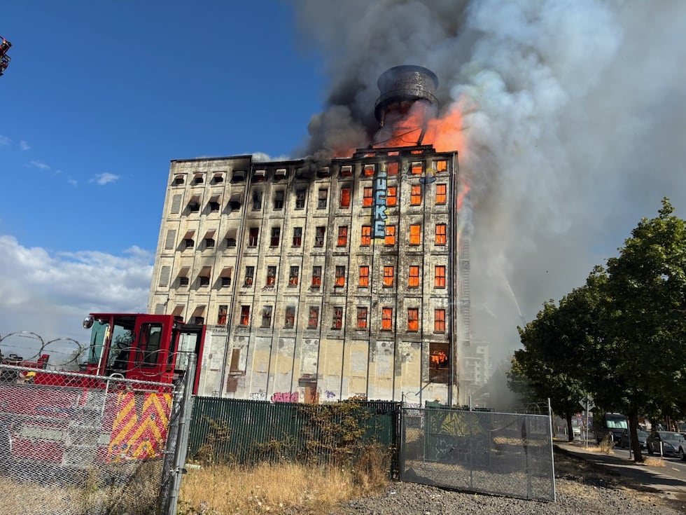Collapse looming after Portland’s 116-year-old Centennial Mills warehouse destroyed by fire