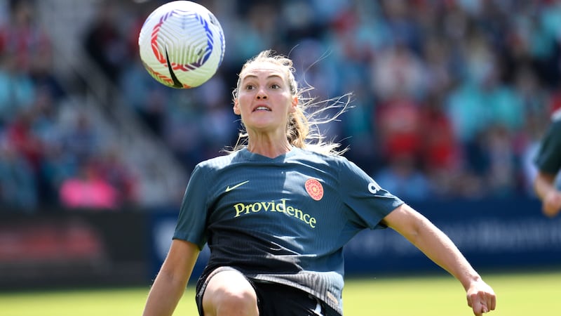 Portland Thorns FC midfielder Marie Müller during an NWSL soccer match against the Kansas City...