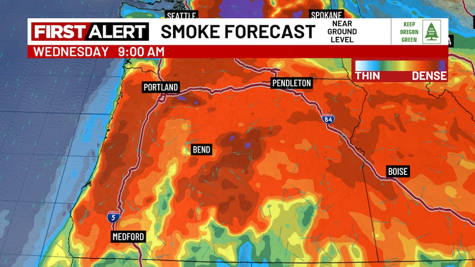 Another hot & smoky day Wednesday