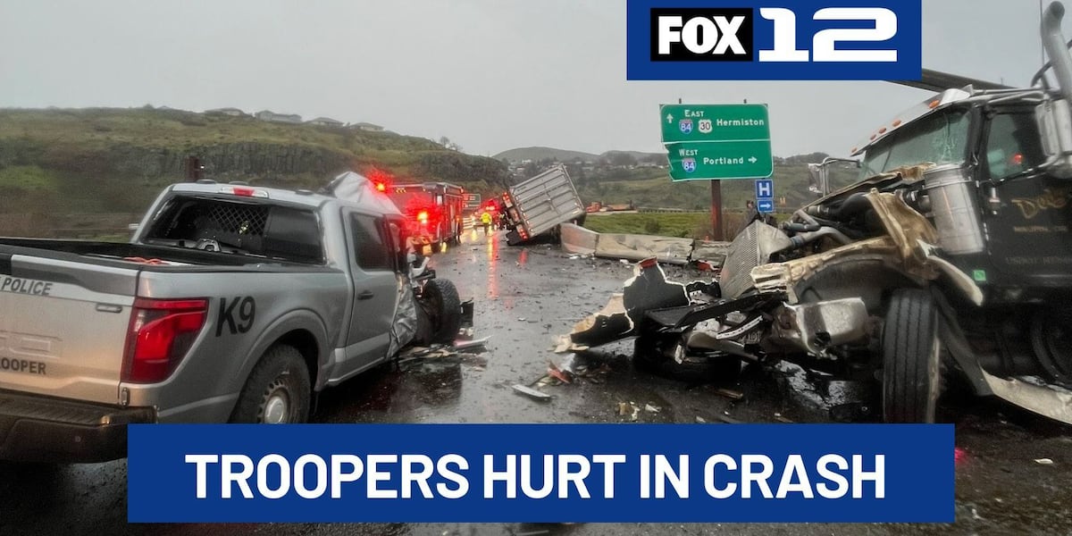2 Oregon State Police troopers seriously hurt in crash in The Dalles