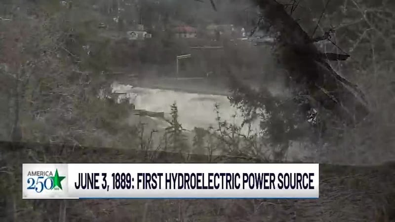 On June 3, 1889, the Willamette Falls Electric Company uses water from the Willamette River to...