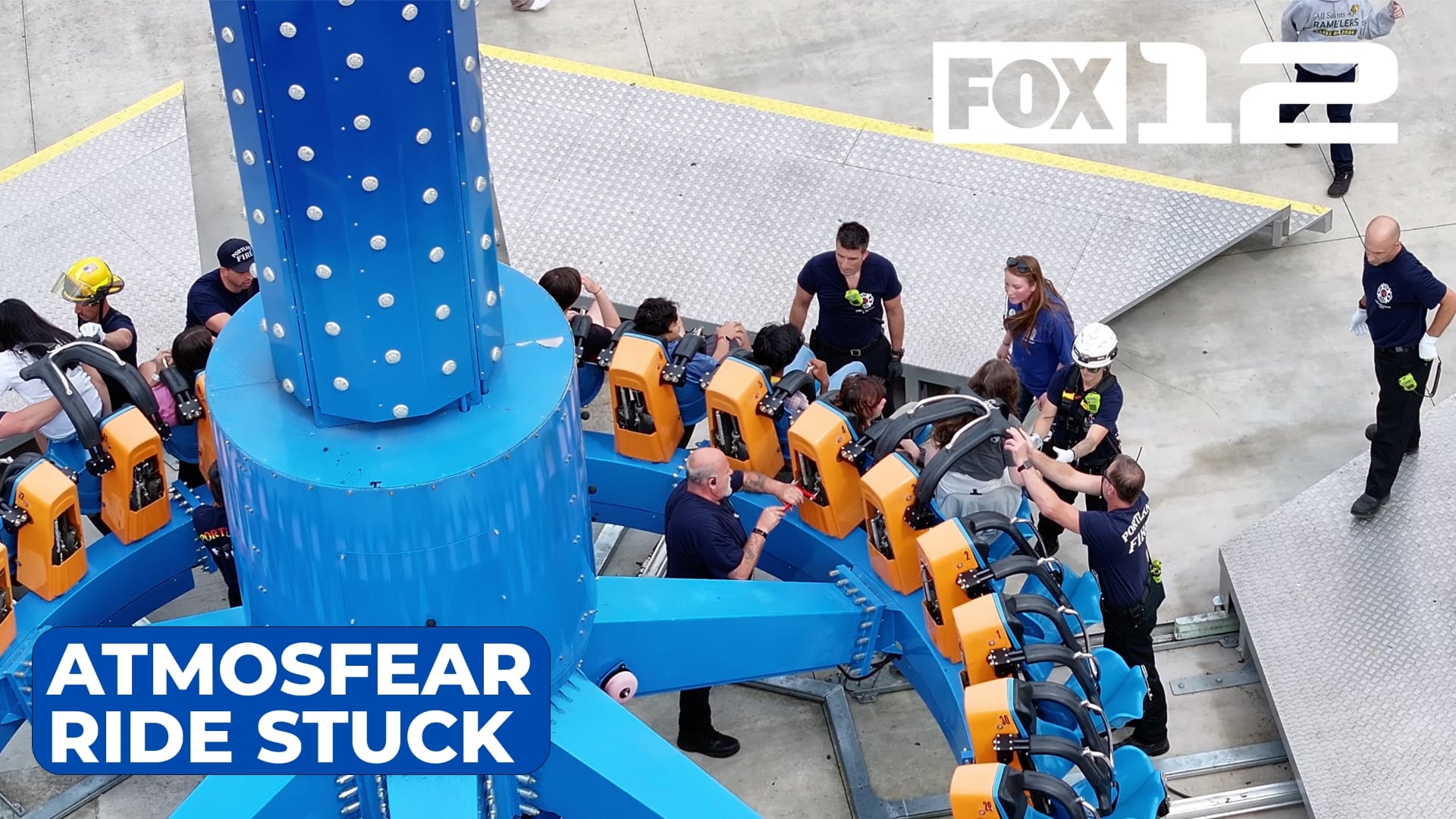 Oaks Park ride evacuated after being stuck upside down