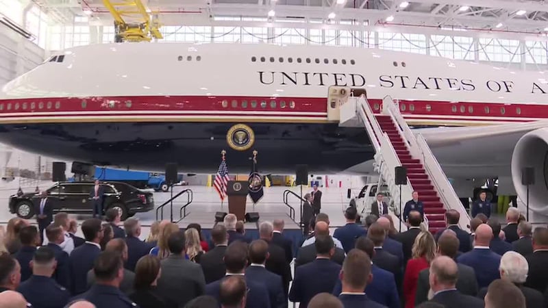 President Donald Trump has unveiled the new Air Force One, a converted and formerly...