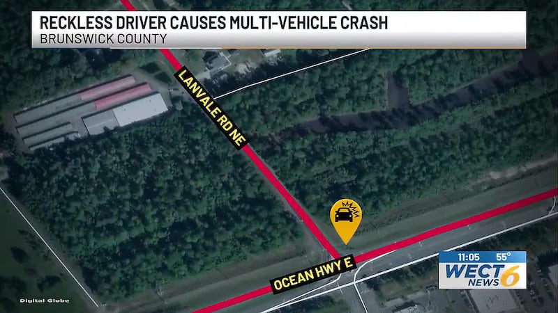 One driver is in the hospital following a multi-vehicle crash in Brunswick County Monday...
